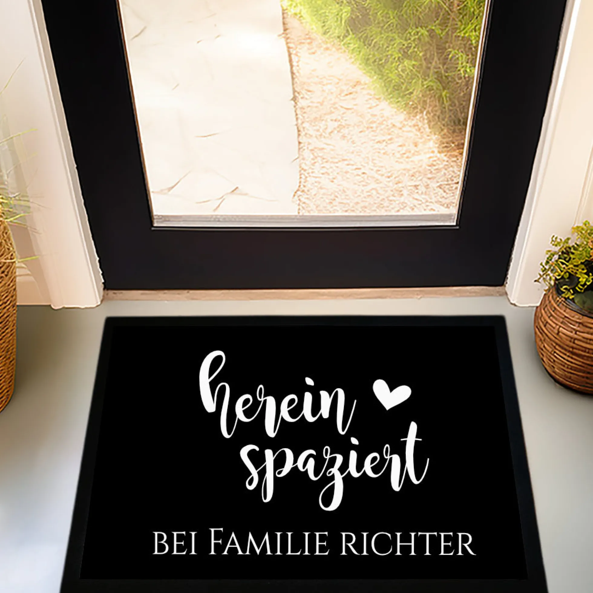 Personalisierte Fußmatte Hereinspaziert Fußmatte mit Namen Schmutzfangmatte Türmatte Geschenk Fussmatte Zuhause Familie
