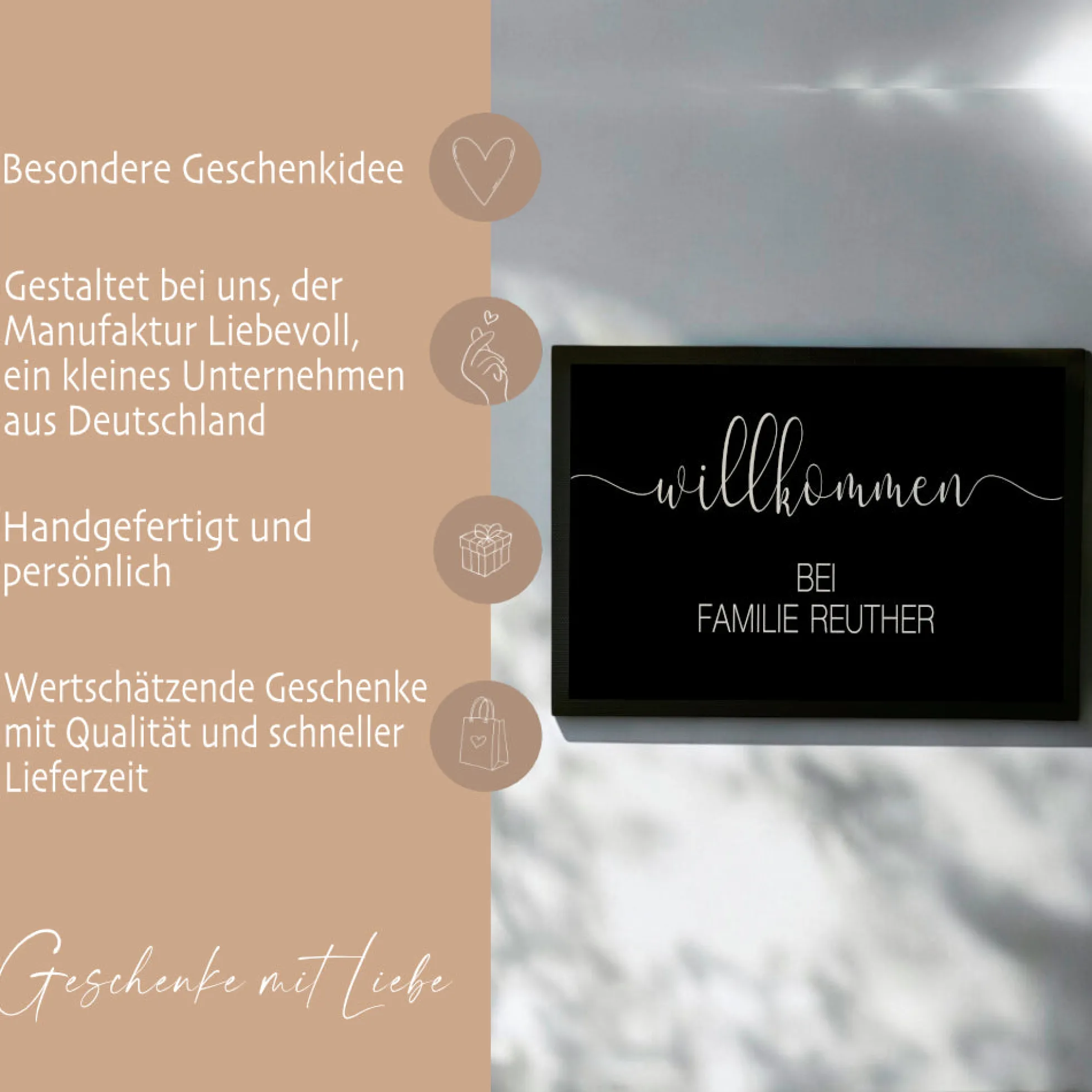 Personalisierte Fußmatte mit Namen Fussmatte Personalisiert Fußmatte Willkommen Geschenk Familie Hochzeit Umzug Einzug