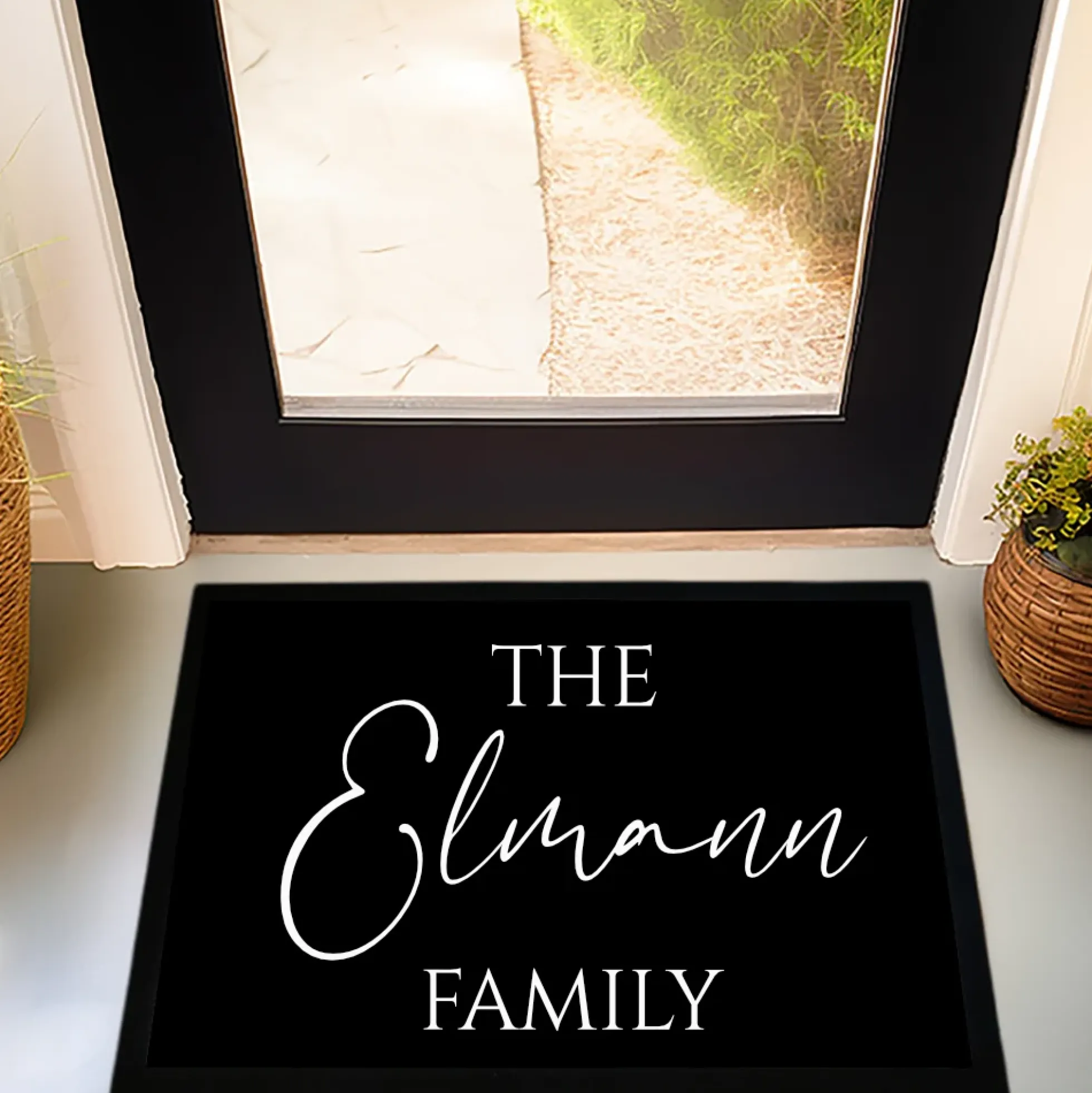 Personalisierte Fußmatte The Family Fußmatte mit Namen Schmutzfangmatte Türmatte Geschenk Fussmatte Zuhause Familie