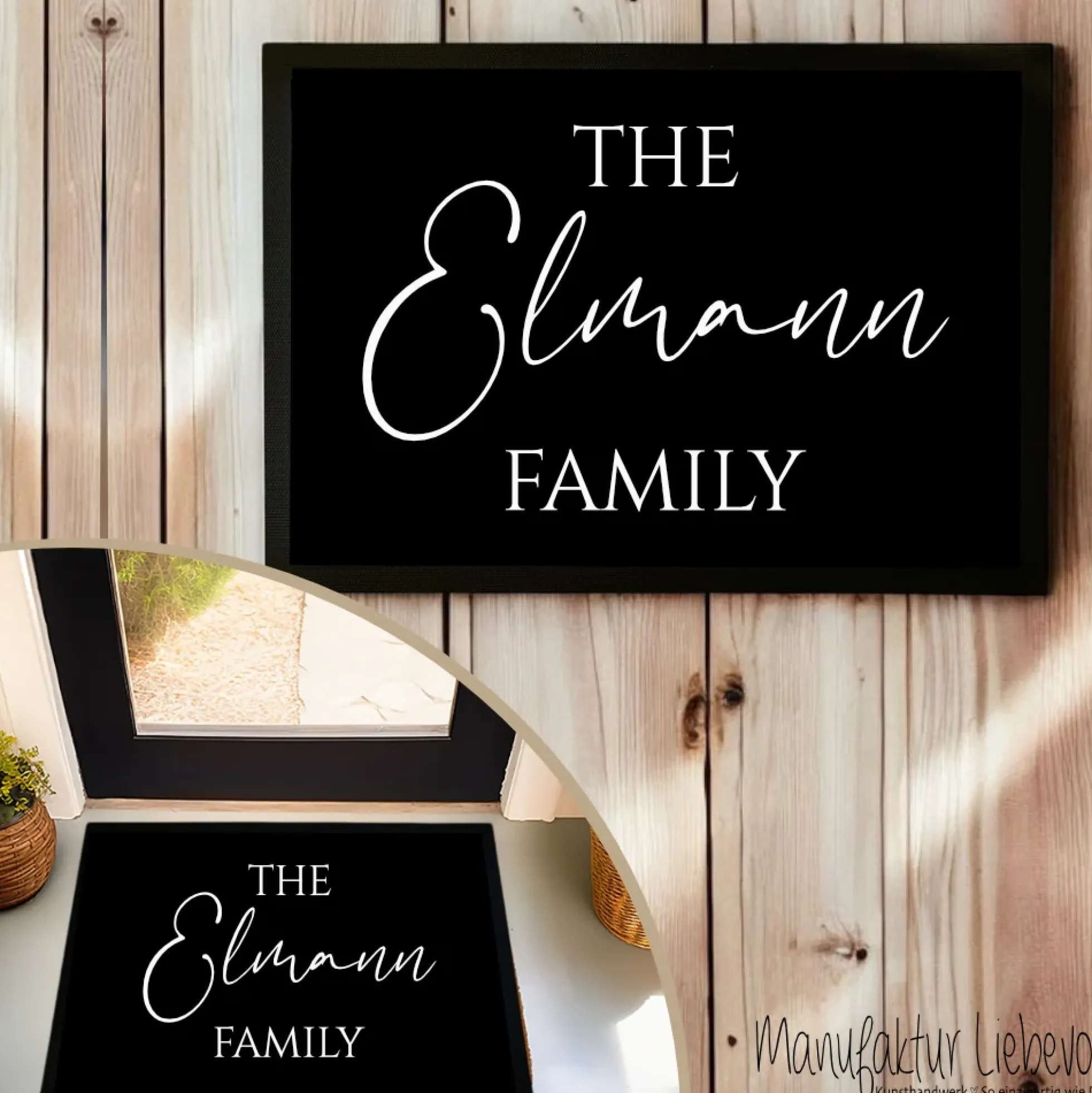 Personalisierte Fußmatte The Family Fußmatte mit Namen Schmutzfangmatte Türmatte Geschenk Fussmatte Zuhause Familie