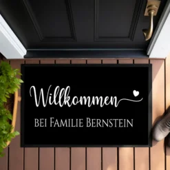 Personalisierte Fußmatte Willkommen Fussmatte Familie Schmutzfangmatte Türmatte Geschenk Umzug Familie Zuhause Fußmatte