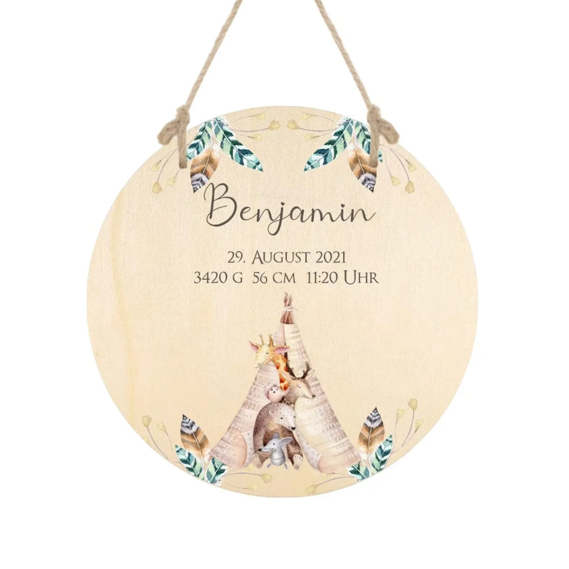 Personalisierte Geburtstafel zur Geburt und Taufe für Mädchen | Besonderes Holzgeschenk zur Geburt u. Taufe | Schöne Deko für das Babyzimmer | 4 Varianten zur Auswahl