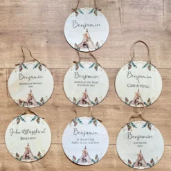 Personalisierte Geburtstafel zur Geburt und Taufe für Mädchen | Besonderes Holzgeschenk zur Geburt u. Taufe | Schöne Deko für das Babyzimmer | 4 Varianten zur Auswahl