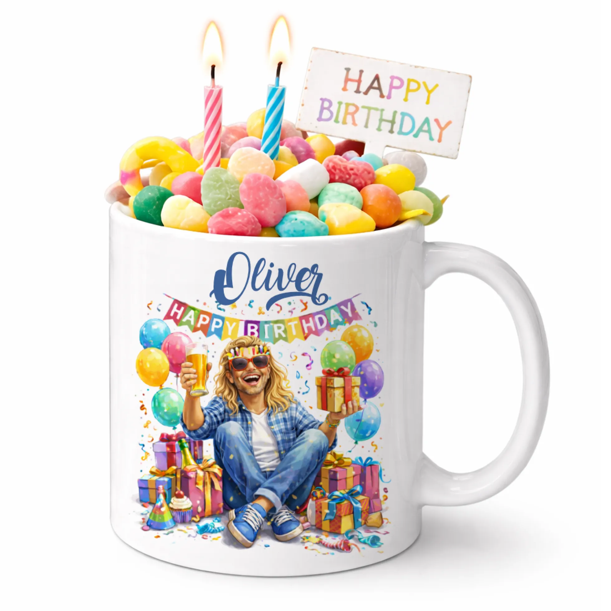 Personalisierte Geburtstags-Tasse mit Name – Lustiges Geschenk für Frauen & Männer