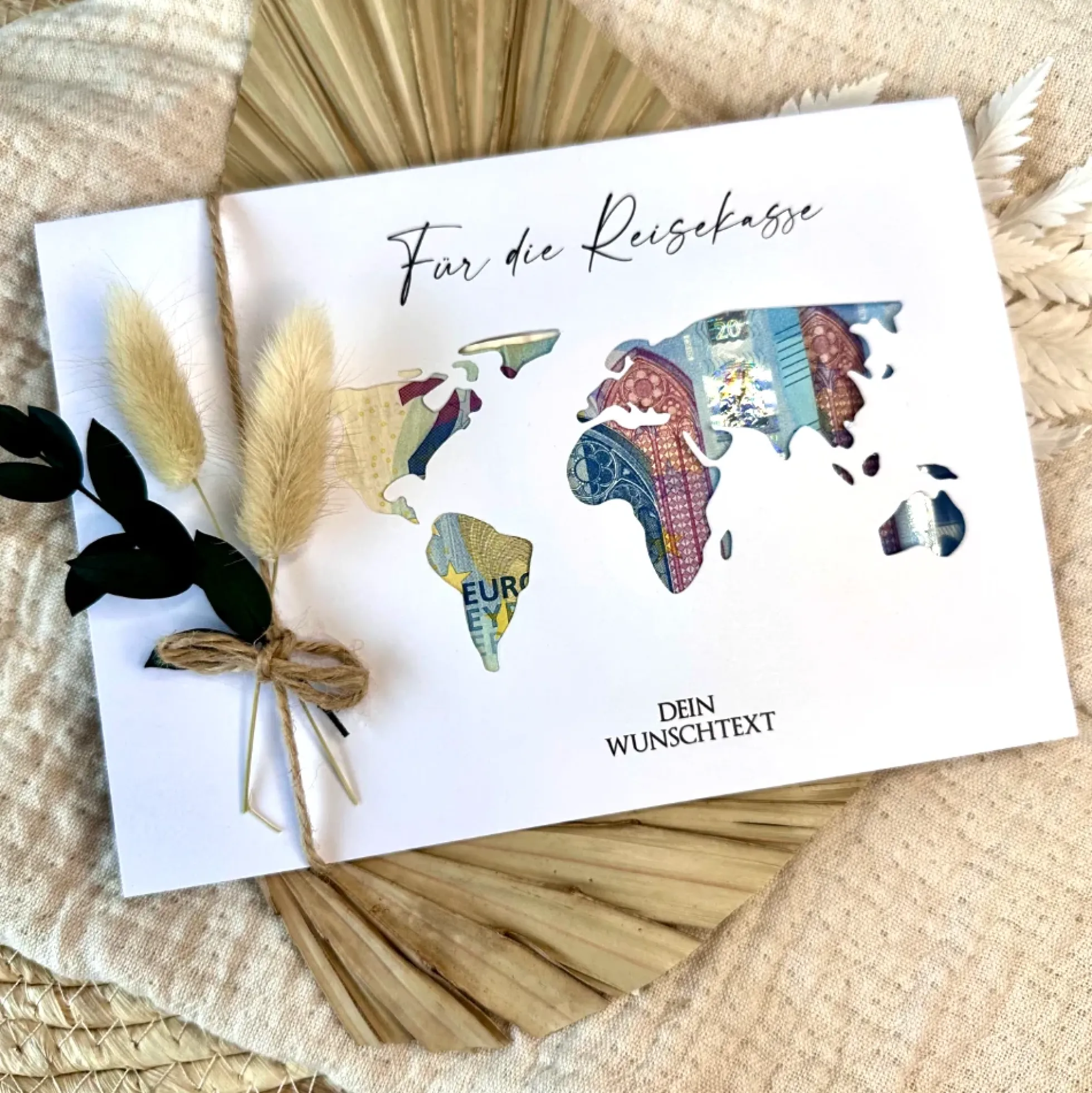 Personalisierte Geldgeschenk Karte Reisegutschein I Weltkarte | Geburtstagsgeschenk Reise | Hochzeitsgeschenk I Geschenk zur Hochzeit I persönliches Geschenk | Geld verschenken