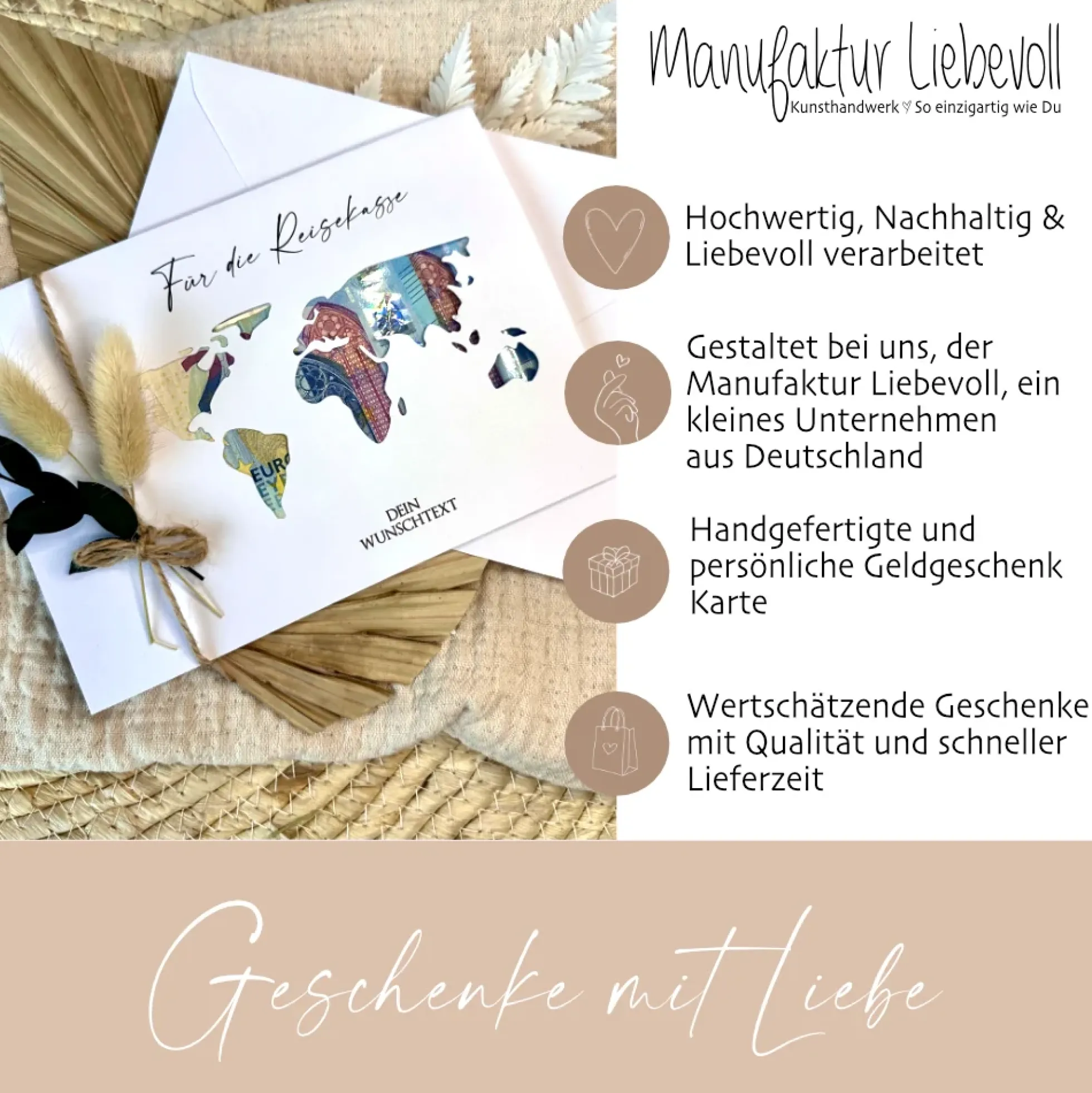 Personalisierte Geldgeschenk Karte Reisegutschein I Weltkarte | Geburtstagsgeschenk Reise | Hochzeitsgeschenk I Geschenk zur Hochzeit I persönliches Geschenk | Geld verschenken