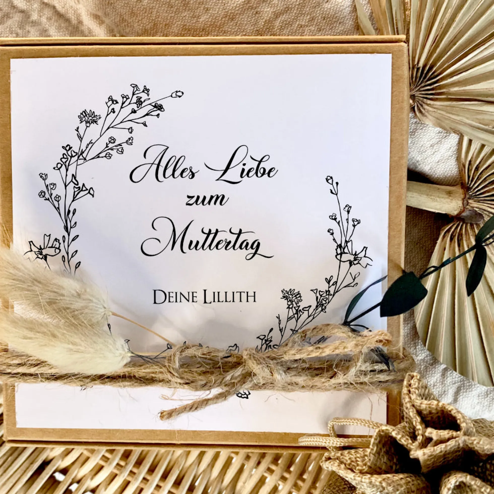 Personalisierte Geschenkbox zum Muttertag, Muttertagsgeschenk mit Wunschtext