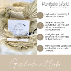 Personalisierte Geschenkbox Erzieherin, Geschenk mit Spruch & Blumen als Dankeschön zum Kindergarten Abschied