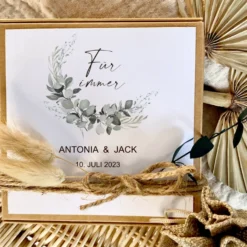 Personalisierte Geschenkverpackung zur Hochzeit, Individuelles Geldgeschenk inkl. Jutebeutel