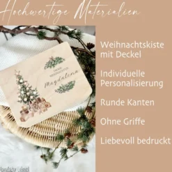 Personalisierte Heiligabend Box Holzbox Personalisiert Weihnachten Geschenk Frohe Weihnachten für Kinder Familie Frauen Freundin Holzkiste
