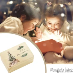 Personalisierte Heiligabend Box Holzbox Personalisiert Weihnachten Geschenk Frohe Weihnachten für Kinder Familie Frauen Freundin Holzkiste