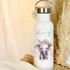 Personalisierte Kinder Trinkflasche „Elefant