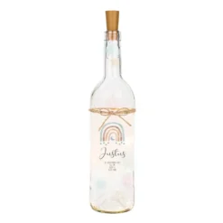Personalisierte Leuchtflasche "Regenbogen" mit bunten Lichtern | Besonderes Geschenk zur Geburt, schöne Dekoration u. persönliche Erinnerung | 2 Motivvarianten zur Auswahl