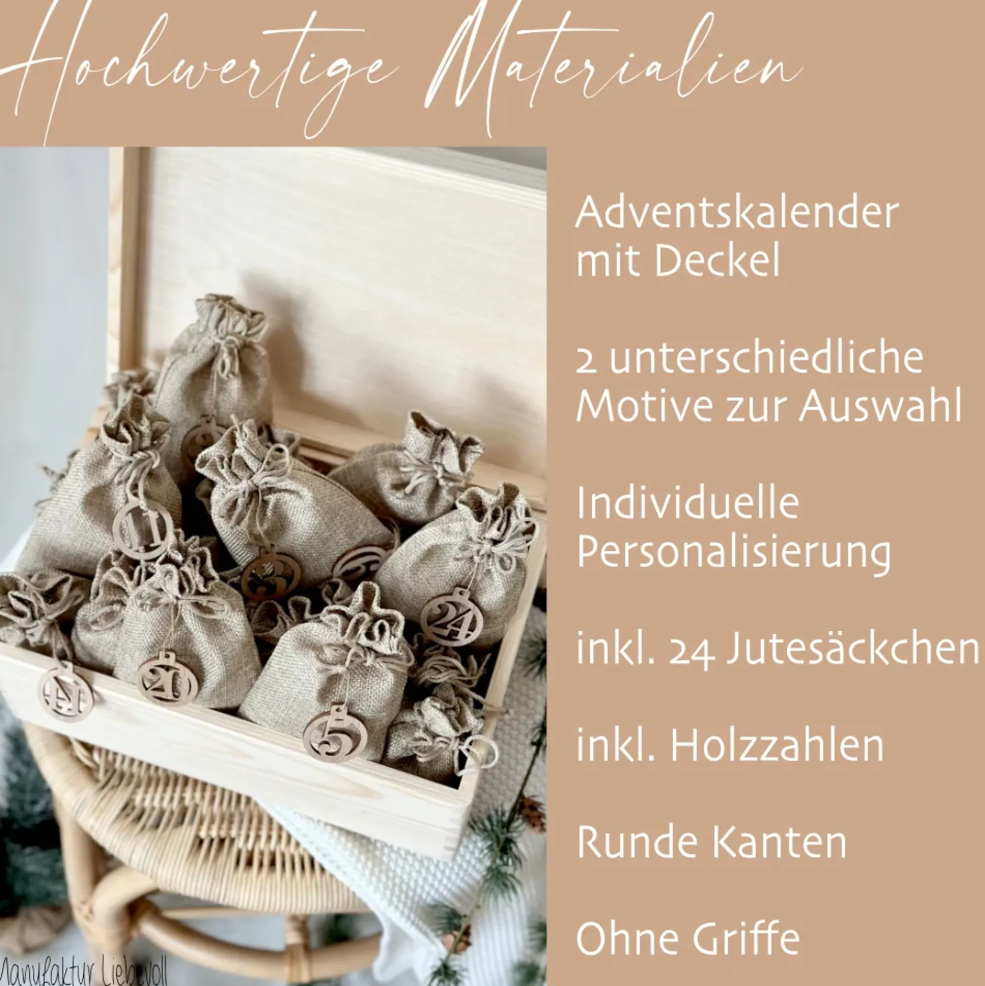 Personalisierter Adventskalender zum Befüllen für Kinder