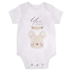 Personalisierter Babybody, Babygeschenk zur Geburt, Größe: 50/56, Motiv: Hase