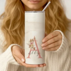 Personalisierter Edelstahl-Thermobecher 20 oz mit Namen & Initiale Thermobecher personalisiert Geschenk für Frauen Boho Kaffeebecher to go