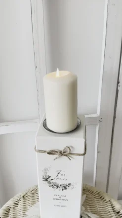 Personalisierter Kerzenständer „Für immer“ zu Hochzeit, Vermählung, Trauung | Hochzeitsgeschenk mit Namen u. Hochzeitsdatum