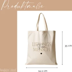 Personalisierter Stoffbeutel für Frauen, 3 Motive: Herzensmensch, Lieblingsmensch, Busenfreundin