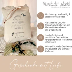Personalisierter Stoffbeutel für Erzieherinnen, Hebammen, Lehrerinnen | Stofftasche als Dankeschön, zum Abschied