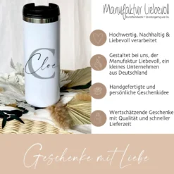 Personalisierter Thermobecher mit Namen und Buchstaben