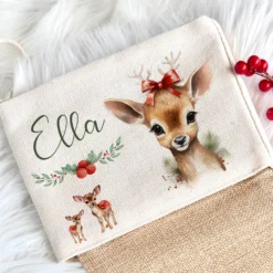 Personalisierter Weihnachtsstrumpf Äffchen für Mädchen u. Jungen mit Namen zum Nikolaus und Weihnachten | Nikolausstrumpf Geschenkidee für Kinder I 7 Motivvarianten zur Auswahl