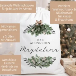 Personalisierter Weihnachtssack zum Befüllen für Erwachsene und Kinder zu Weihnachten