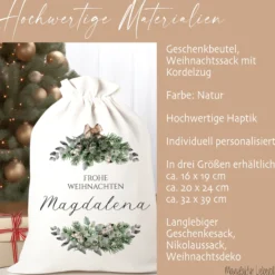 Personalisierter Weihnachtssack zum Befüllen für Erwachsene und Kinder zu Weihnachten