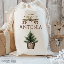 Personalisierter Weihnachtssack "Tannenbaum" zum Befüllen für Erwachsene und Kinder zu Weihnachten