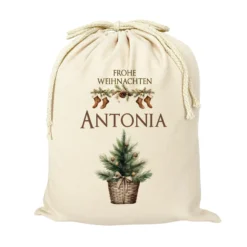 Personalisierter Weihnachtssack "Tannenbaum" zum Befüllen für Erwachsene und Kinder zu Weihnachten