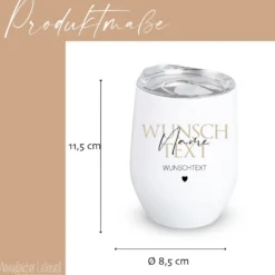 Personalisierter Weinbecher Herzensmensch und Wunschtext aus Edelstahl