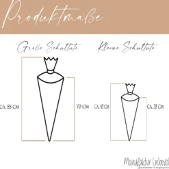 Personalisierte Schultüte aus Stoff – Individuelle Zuckertüte mit Namen & Motiv – 35cm & 70cm