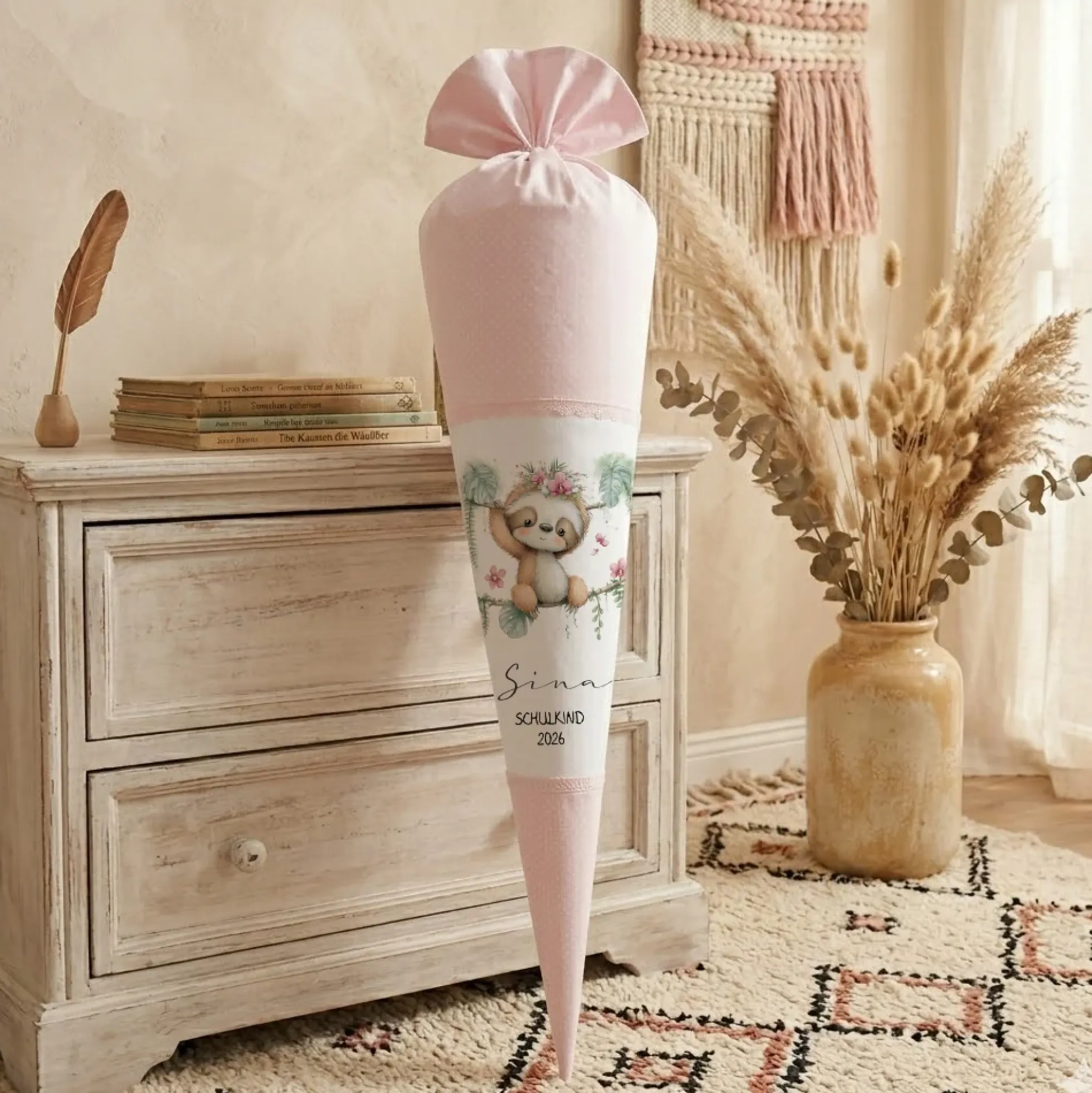 Personalisierte Schultüte aus Stoff – Individuelle Zuckertüte mit Namen & Motiv – 35cm & 70cm