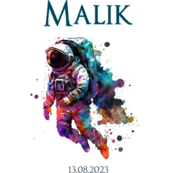 Personalisierte Schultüte Stoff Blau Junge Astronaut Weltall Weltraum Raumfahrt Wunschname Einschulungstüte 70 cm | Optional mit Füllkissen und Spitzenschutz