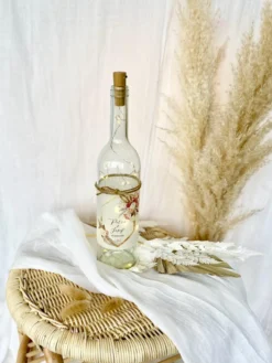 Personalisiertes Flaschenlicht zur Hochzeit | Besonderes Hochzeitsgeschenk | Handgefertigt mit den Namen des Paares und dem Hochzeitsdatum