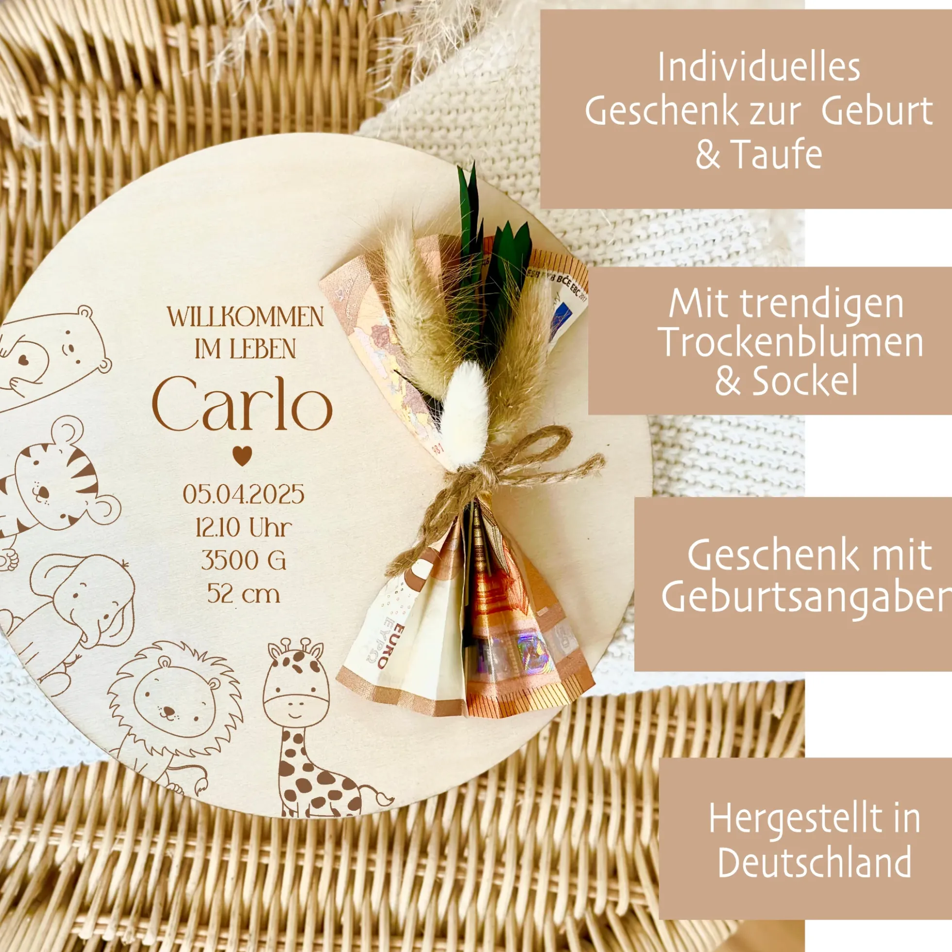 Personalisiertes Geldgeschenk zur Geburt mit Namen Geburtsdaten Geburtsgeschenk Geschenk Geburt Taufe Geldgeschenk Taufgeschenk Babygeschenk