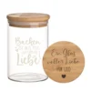 Personalisiertes Geschenk, Keksglas mit Namen, Glas mit Holzdeckel