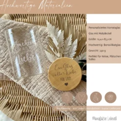 Personalisiertes Geschenk, Keksglas mit Namen, Glas mit Holzdeckel