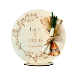 Personalisiertes Hochzeitsgeschenk Geld Geschenk aus Holz zur Hochzeit Geldgeschenk mit Namen u. Datum, Geschenk Hochzeit Tisch Deko Boho