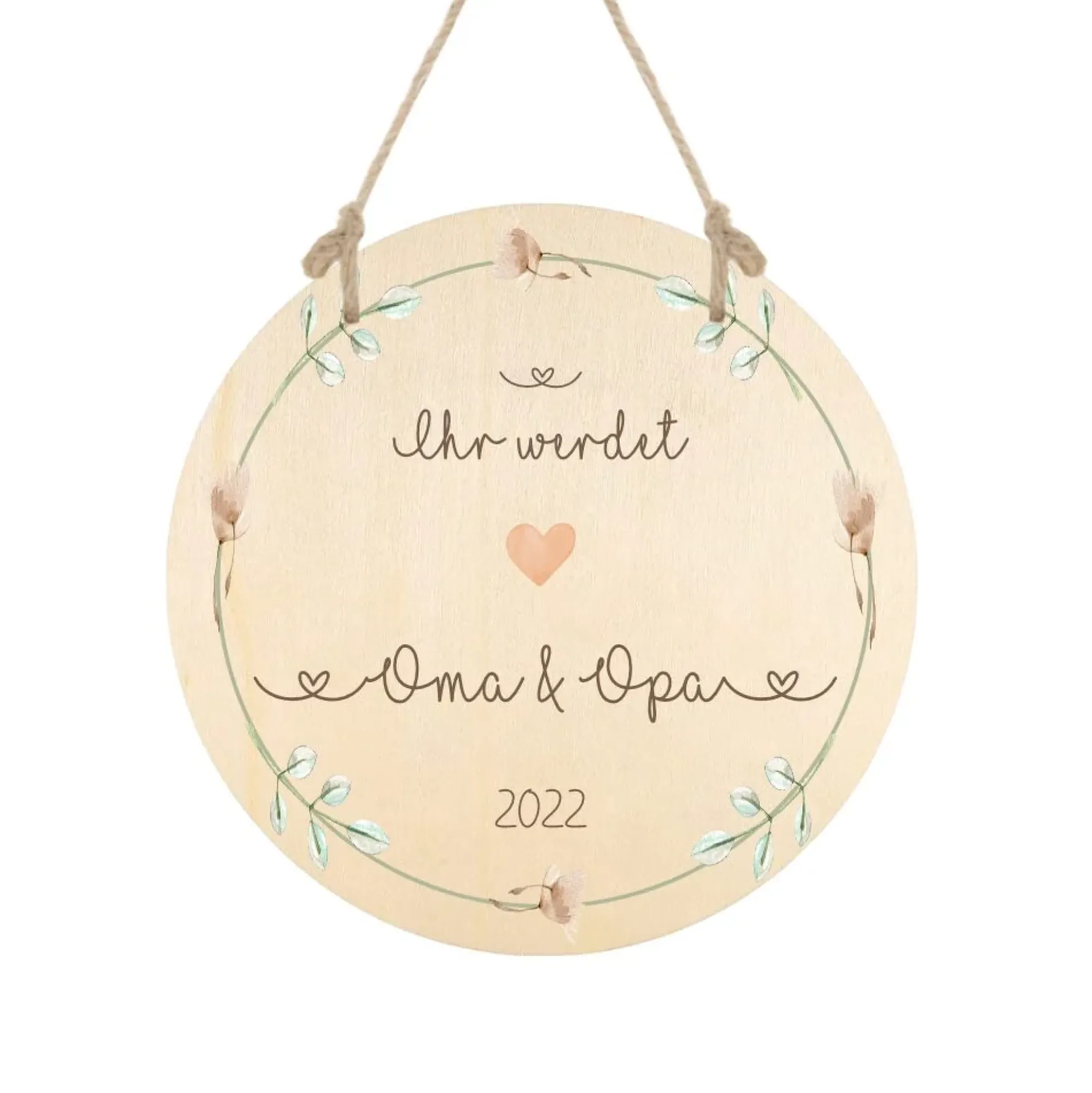 Personalisiertes Holzschild "Ihr werdet Oma & Opa" | Kreative Idee die Schwangerschaft zu verkünden | Originelles Geschenk für werdende Großeltern | 3 Motivvarianten zur Auswahl