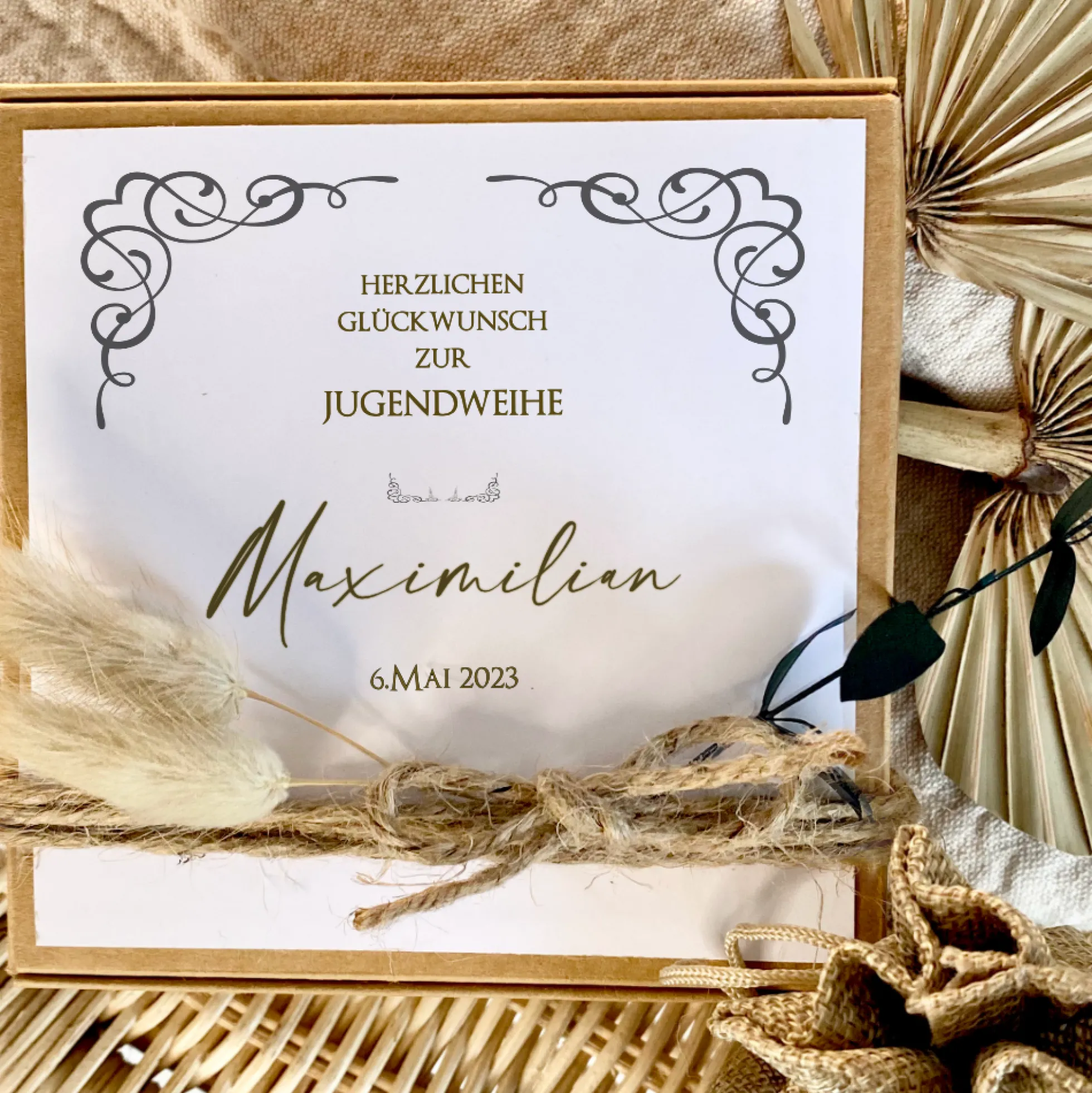 Personalisiertes Jugendweihe Geschenk Geschenkschachtel für Jungen Jugendweihegeschenk individuelles Geldgeschenk inkl. Jutebeutel Geschenkidee Teenager I Manufaktur Liebevoll
