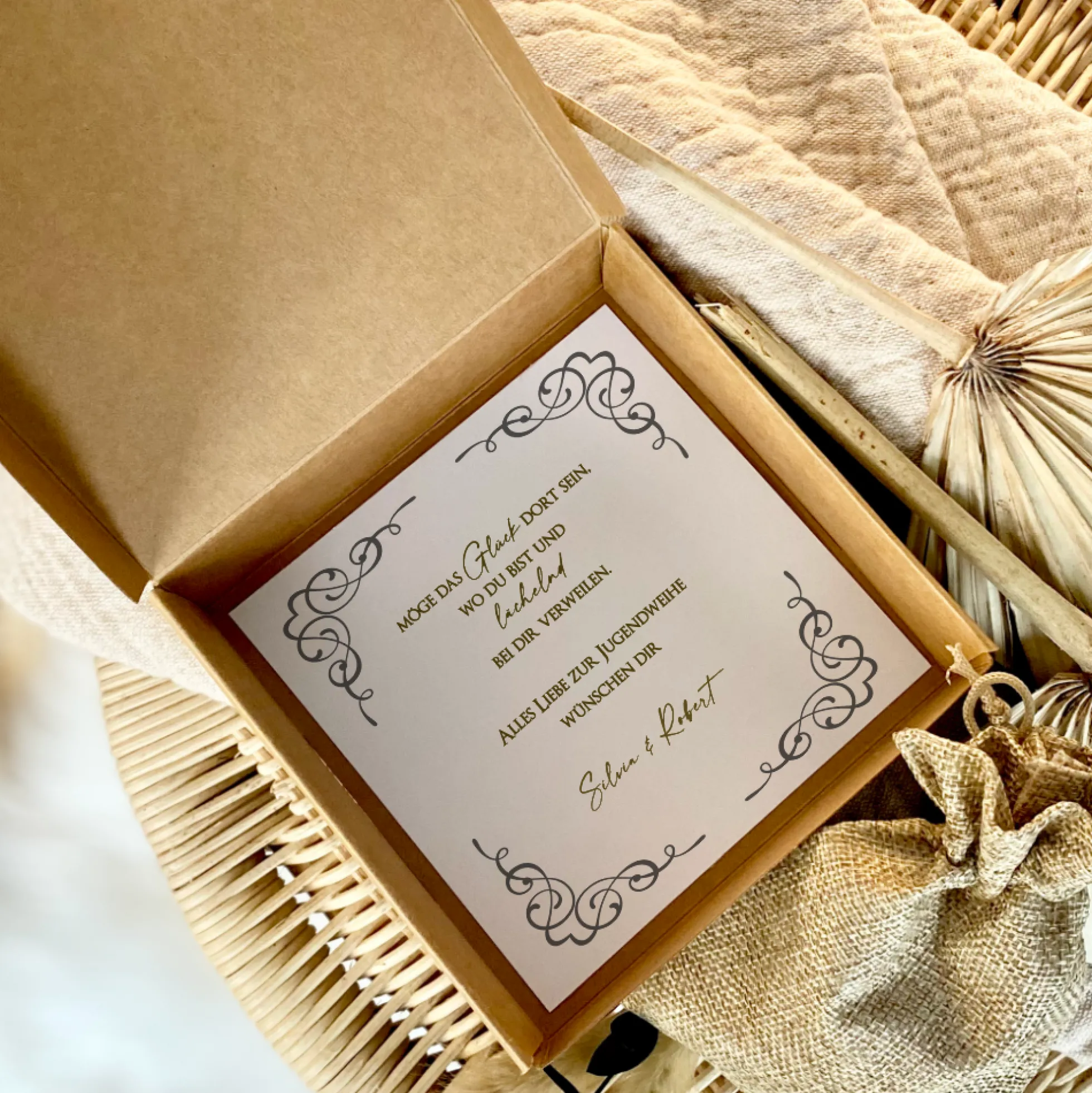Personalisiertes Jugendweihe Geschenk Geschenkschachtel für Jungen Jugendweihegeschenk individuelles Geldgeschenk inkl. Jutebeutel Geschenkidee Teenager I Manufaktur Liebevoll