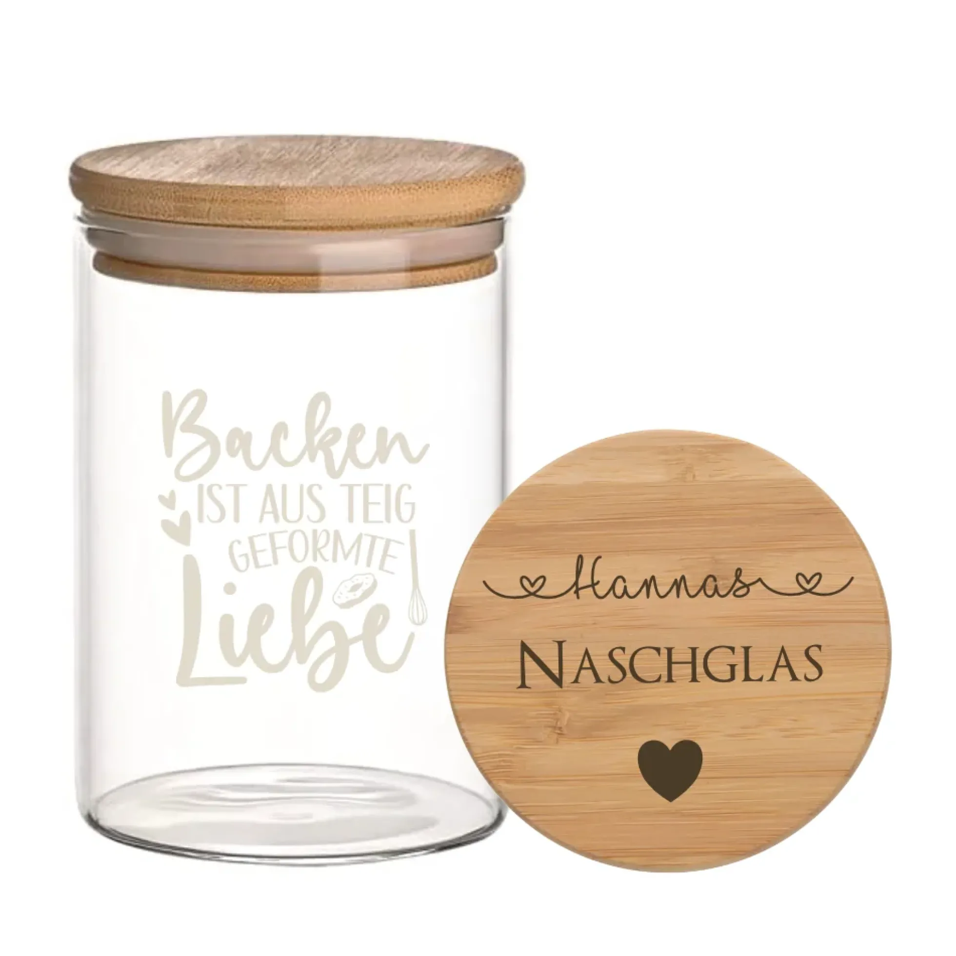 Personalisiertes Naschglas für Plätzchen und Kekse, Keksglas mit Wunschgravur