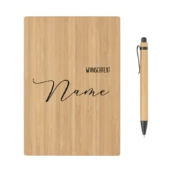 Personalisiertes Notizbuch mit Namen und Wunschtext | Persönliche nachhaltige Geschenkidee für Sie u. Ihn