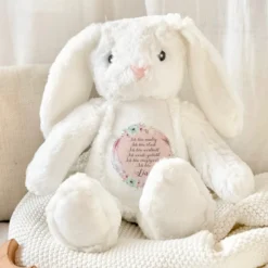 Personalisiertes Plüschtier Namen Geschenk Baby Geburt Taufe Geburtstag mit Affirmation