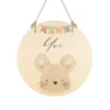 Personalisiertes Türschild aus Holz für das Kinderzimmer, Motiv: Maus