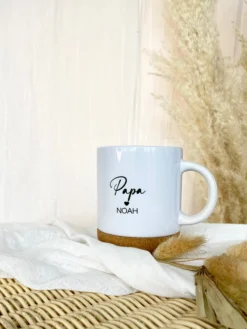 Personalisierte Tasse aus Keramik und Kork für die Tochter und die ganze Familie, 7 Varianten zur Auswahl