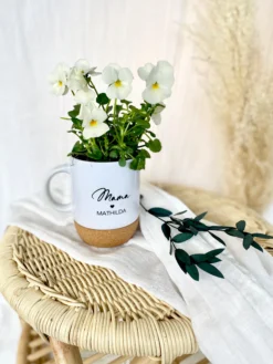 Personalisierte Tasse aus Keramik und Kork für die Tochter und die ganze Familie, 7 Varianten zur Auswahl