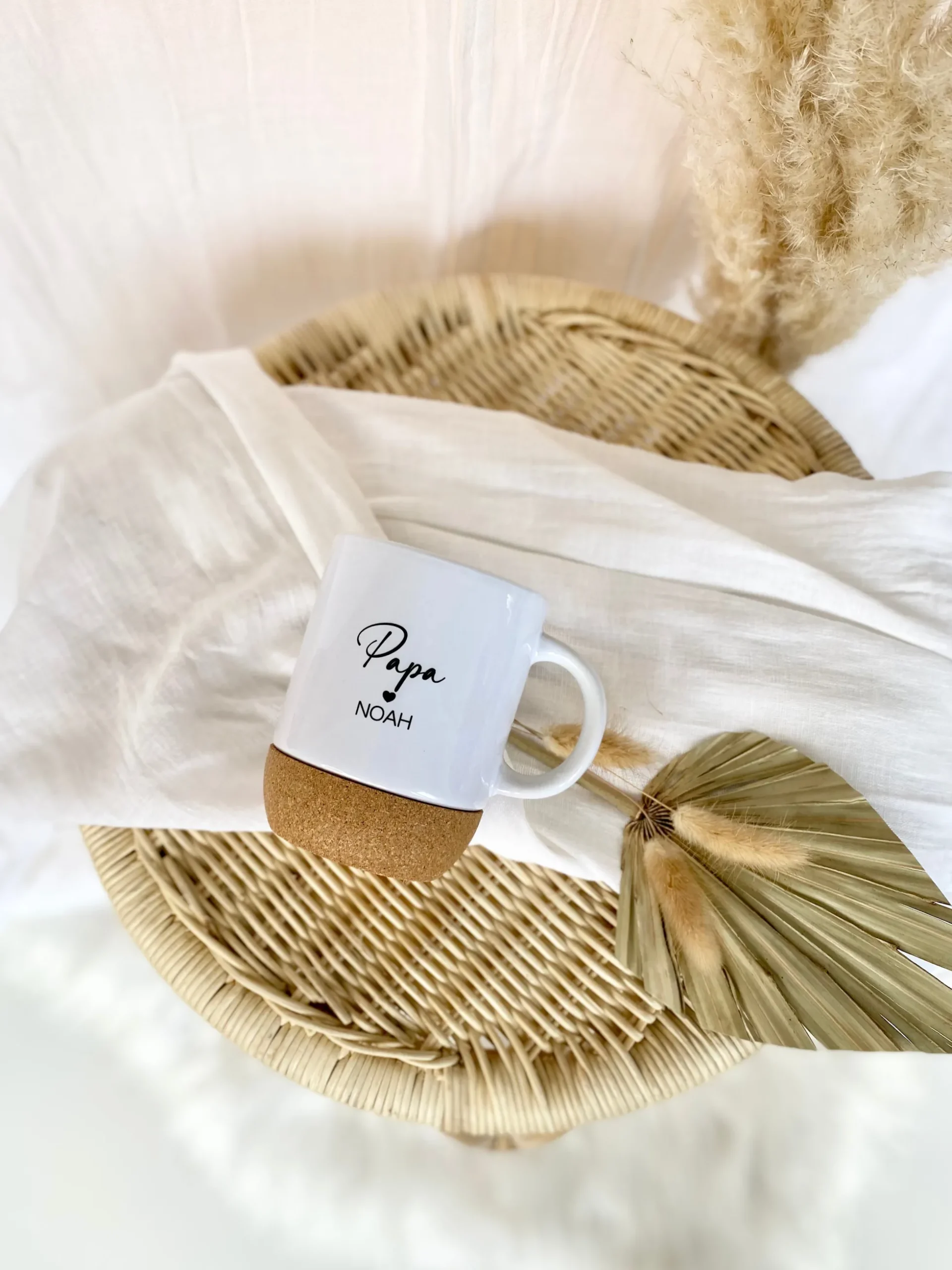 Personalisierte Tasse aus Keramik und Kork für die Oma und die ganze Familie, 7 Varianten zur Auswahl
