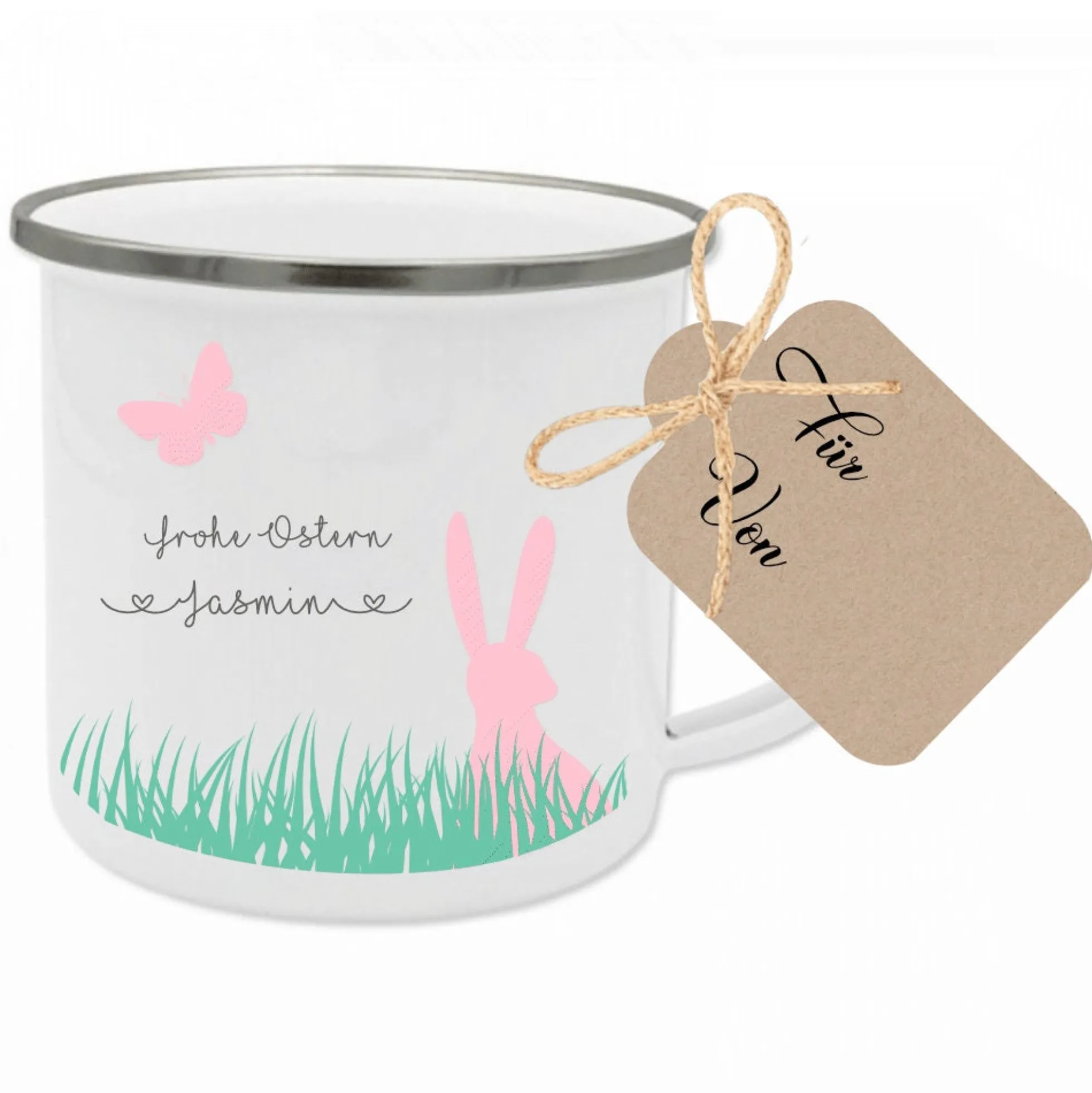 Personalisierte Tasse "Frohe Ostern" mit dem Namen | Originelle Geschenkidee zum Osterfest | Perfektes DIY Geschenk zum selber Gestalten | 3 Motivvarianten zur Auswahl