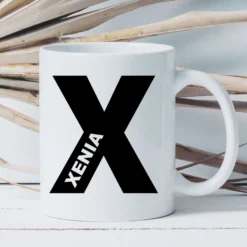 Personalisierte Tasse mit Buchstabe & Name | Keramik Kaffeetasse A–Z